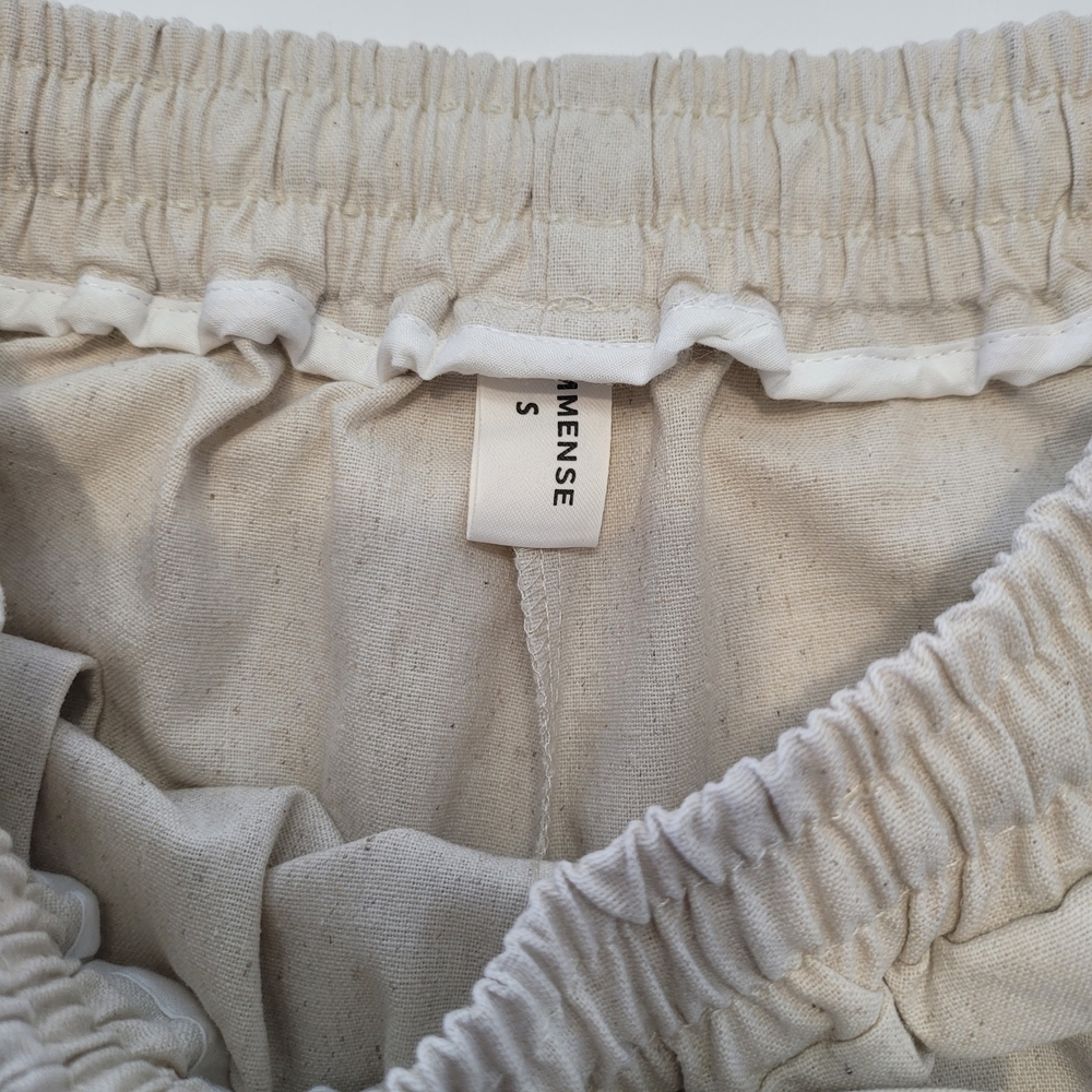 Commense Cream Wide Leg Linen-Blend Pants - Picture 7 of 12